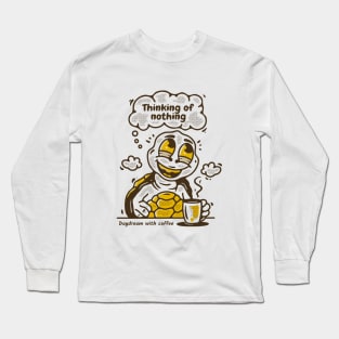 Thinking of nothing, turtle character Long Sleeve T-Shirt